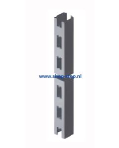 Stijl enkele perforatie 2410x30x30 2-zijdig Ral 9006